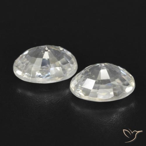 Gemas de Circón Blanco cálido natural de 2.87 ct, Ovalada, SI