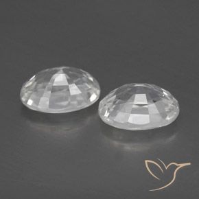 Gemas de Circón Blanco natural de 2.87 ct, Ovalada, VVS
