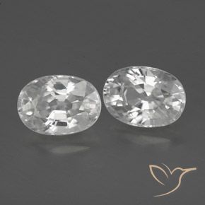 Gemas de Circón Blanco natural de 2.97 ct, Ovalada, VS