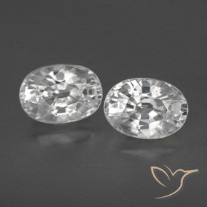 2.87ctw Natural Blanco Circón, Ovalada, VVS-VS