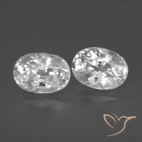 Gemas de Circón Blanco natural de 2.87 ct, Ovalada, VVS-VS