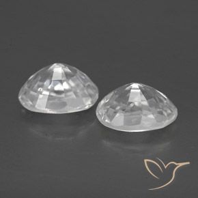 Gemas de Circón Blanco natural de 2.87 ct, Ovalada, VVS-VS