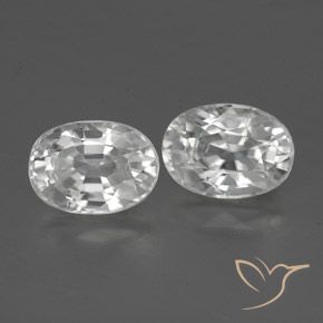 Gemas de Circón Blanco natural de 2.93 ct, Ovalada, VVS