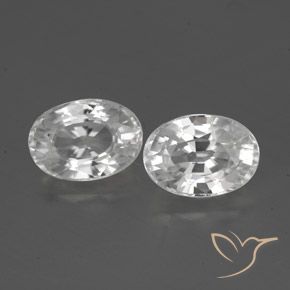 2.82ctw Natural Blanco Circón, Ovalada, VVS-VS