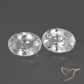 Gemas de Circón Blanco natural de 2.82 ct, Ovalada, VVS-VS