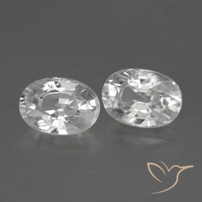 Gemas de Circón Blanco natural de 2.86 ct, Ovalada, VVS-VS