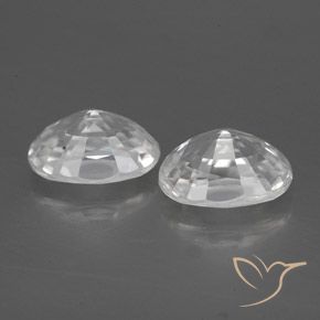 Gemas de Circón Blanco natural de 2.86 ct, Ovalada, VVS-VS