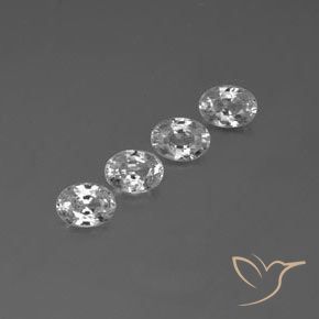 Gemas de Circón Blanco claro natural de 5.15 ct, Ovalada, VS