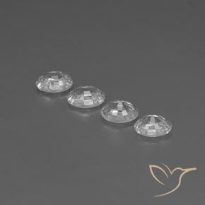 Gemas de Circón Blanco claro natural de 5.15 ct, Ovalada, VS