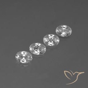 Gemas de Circón Blanco natural de 5.39 ct, Ovalada, VVS-VS