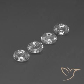 Gemas de Circón Blanco claro natural de 5.16 ct, Ovalada, VS