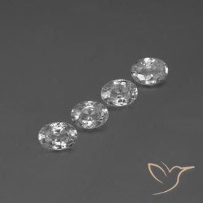 Gemas de Circón Blanco claro natural de 5.07 ct, Ovalada, VS