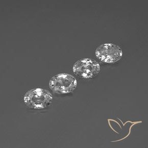 Gemas de Circón Blanco claro natural de 4.89 ct, Ovalada, VVS-VS