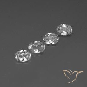 Gemas de Circón Blanco claro natural de 4.68 ct, Ovalada, VVS-VS