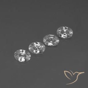 Gemas de Circón Blanco claro natural de 4.61 ct, Ovalada, VVS-VS
