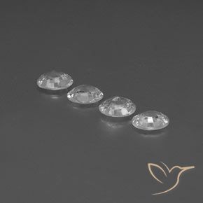 Gemas de Circón Blanco claro natural de 4.61 ct, Ovalada, VVS-VS