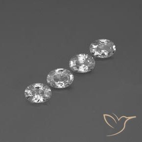 Gemas de Circón Blanco claro natural de 4.79 ct, Ovalada, VS