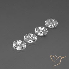 Gemas de Circón Blanco claro natural de 5.45 ct, Ovalada, VVS-VS