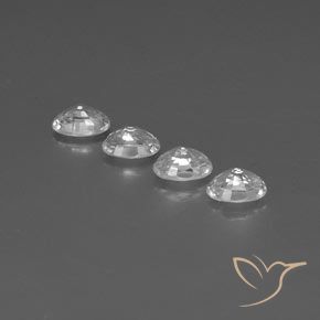 Gemas de Circón Blanco claro natural de 5.45 ct, Ovalada, VVS-VS