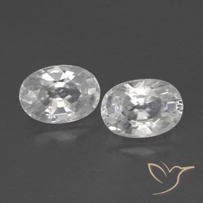3.03ctw Natural Blanco Circón, Ovalada, VVS-VS