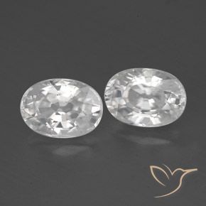 Gemas de Circón Blanco natural de 3.03 ct, Ovalada, VVS-VS