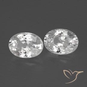 Gemas de Circón Blanco natural de 2.69 ct, Ovalada, VVS