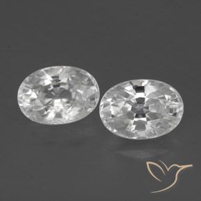 3.07ctw Natural Blanco Circón, Ovalada, VVS