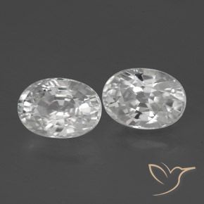 Gemas de Circón Blanco natural de 3.07 ct, Ovalada, VVS