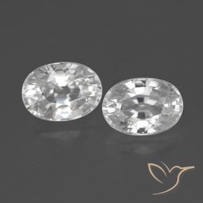 2.90ctw Natural Blanco Circón, Ovalada, VVS