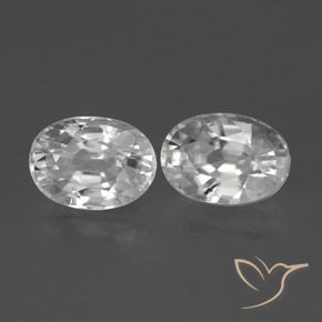 Gemas de Circón Blanco natural de 2.84 ct, Ovalada, VS