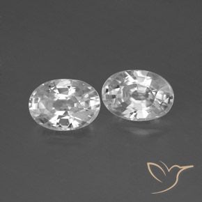 Gemas de Circón Blanco claro natural de 2.76 ct, Ovalada, VS