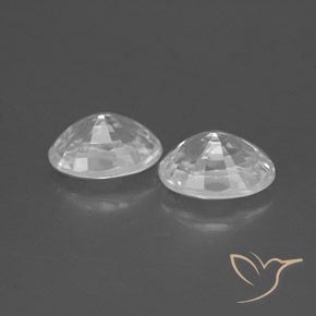 Gemas de Circón Blanco claro natural de 2.76 ct, Ovalada, VS