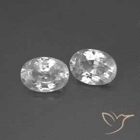 Gemas de Circón Blanco natural de 2.55 ct, Ovalada, VS