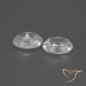 Gemas de Circón Blanco natural de 2.55 ct, Ovalada, VS