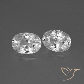 Gemas de Circón Blanco claro natural de 2.68 ct, Ovalada, VS