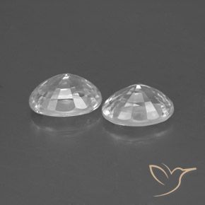 Gemas de Circón Blanco claro natural de 2.68 ct, Ovalada, VS