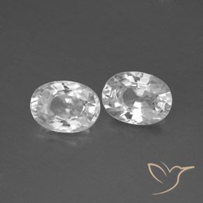 Gemas de Circón Blanco claro natural de 2.59 ct, Ovalada, VS