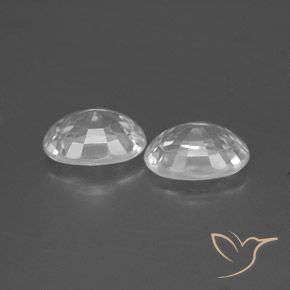 Gemas de Circón Blanco claro natural de 2.59 ct, Ovalada, VS