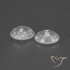 Gemas de Circón Blanco natural de 2.57 ct, Ovalada, VVS
