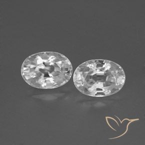 2.85ctw Natural Blanco Circón, Ovalada, VVS-VS