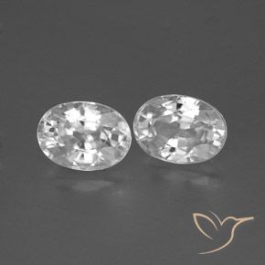 Gemas de Circón Blanco natural de 2.85 ct, Ovalada, VVS-VS