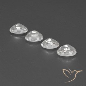 Gemas de Circón Blanco natural de 5.46 ct, Ovalada, VS
