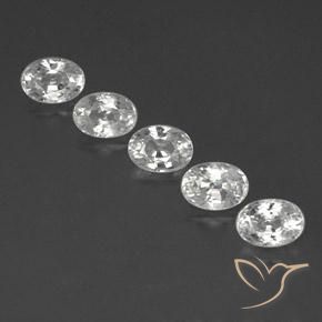 7.48ctw Natural Blanco claro Circón, Ovalada, VVS-VS