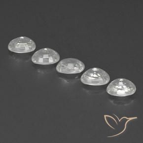 Gemas de Circón Blanco claro natural de 7.48 ct, Ovalada, VVS-VS