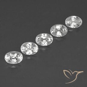 Gemas de Circón Blanco natural de 7.07 ct, Ovalada, VVS-VS