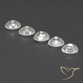 Gemas de Circón Blanco natural de 7.07 ct, Ovalada, VVS-VS