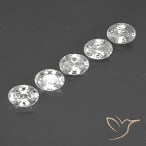 Gemas de Circón Blanco natural de 6.63 ct, Ovalada, VS