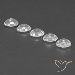 Gemas de Circón Blanco natural de 6.63 ct, Ovalada, VS
