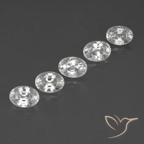 Gemas de Circón Blanco natural de 7.09 ct, Ovalada, VVS-VS