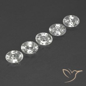Gemas de Circón Blanco claro natural de 6.51 ct, Ovalada, VVS-VS